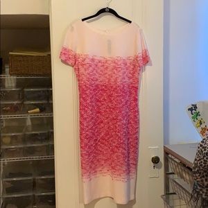 St John pink and white knit dress